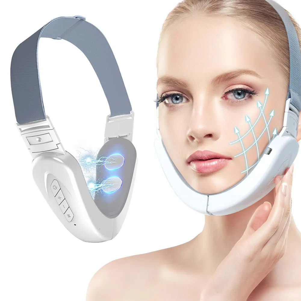 Face Massager EMS Face Lifting Machine Double Chin Remover Face Slimmer V Line Jaw Face Lift Skin Tightening Device Vibration Massagers 230908