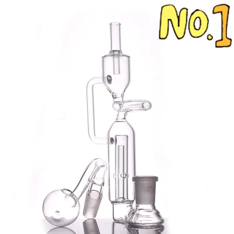 Partihandel Percolator Glass Bong Hookahs Recycler Water Oil Burner Pipes 14mm Female Joint Dab Rigs With Oil Banger eller Tobacco Smoking Bowl