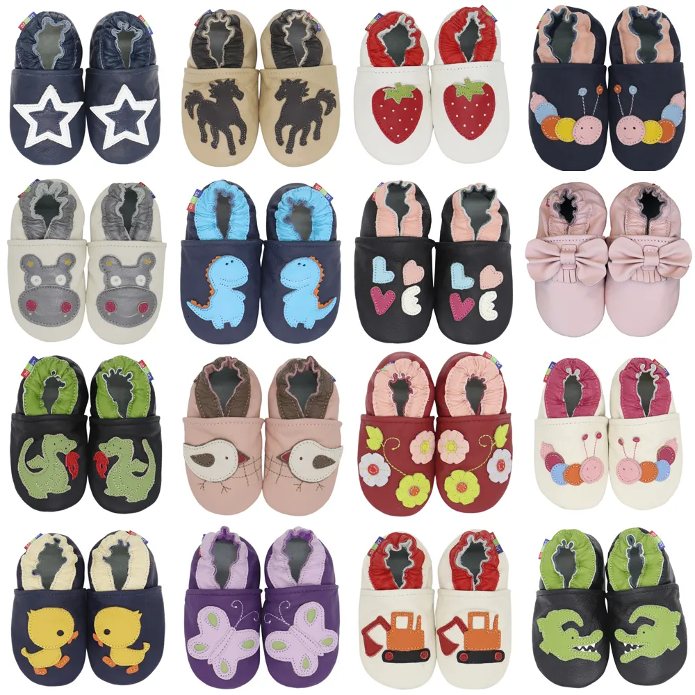 Första Walkers Carozoo Baby Shoes Leather Children Slippers Girl Babi Boy Prewalker Walking For 230909