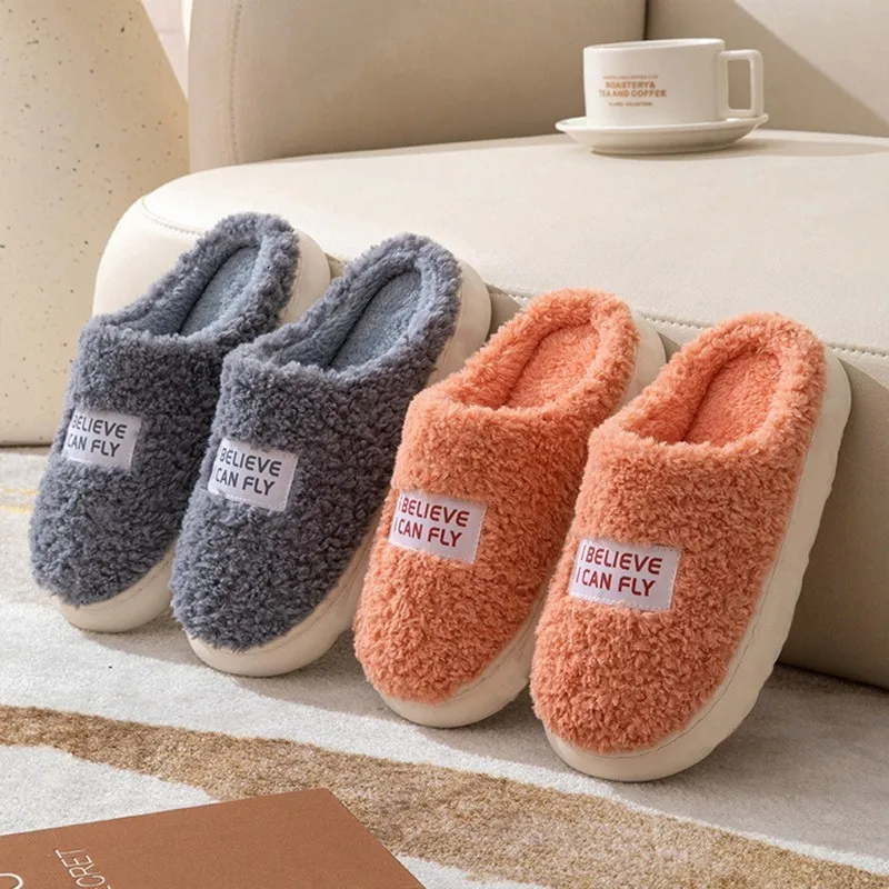 Ladies Winter Cotton-Padded Home Shoes Short Plush Warm Slippers with Heels  - China Plush Slipper and Indoor Outdoor Slipper price | Made-in-China.com