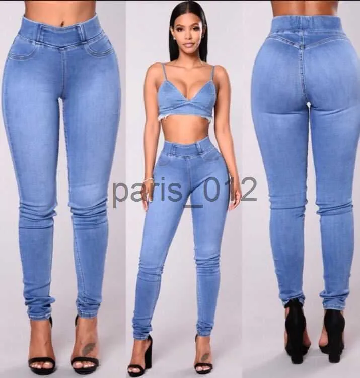 Jeans para mujer Jeans ajustados Mujer Banda de goma Cors Jeans Pantalones de cintura alta Pantalones para mujeres Casual Strech Denim x0909