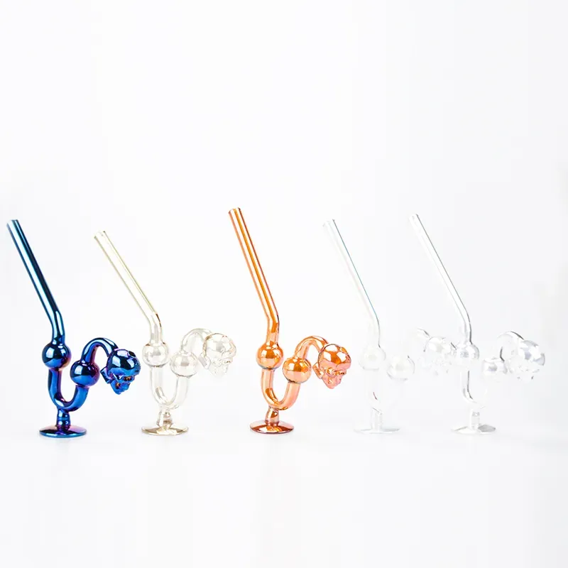 Headshop214 Spoon Smoking Pipe About 4.1/5.5/6.3 Inches Bright Color Oil Burners Star Screen Perc Dab Rig Glass Pipes Fit Your Palm 20 Models