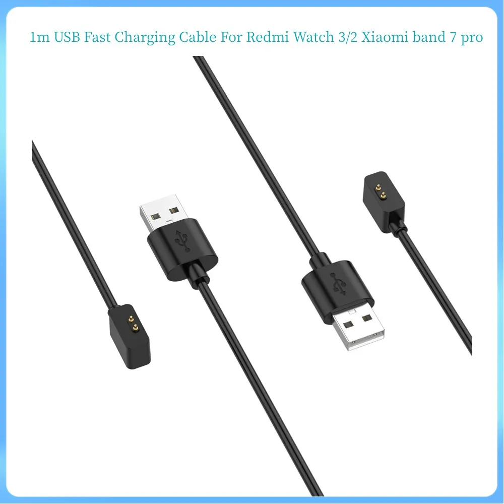 3pcs/lot 1m Redmi Watch 용 3/2 Xiaomi Band 7 Pro Magnetic Charger 용 빠른 충전 케이블