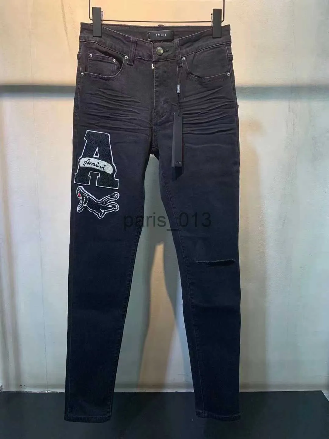 Jeans masculinos 2021 homens designer jeans angustiado rasgado motociclista slim fit motocicleta denim para homens de alta qualidade moda jean mans calças para hommes jeans reais # 689 x0909