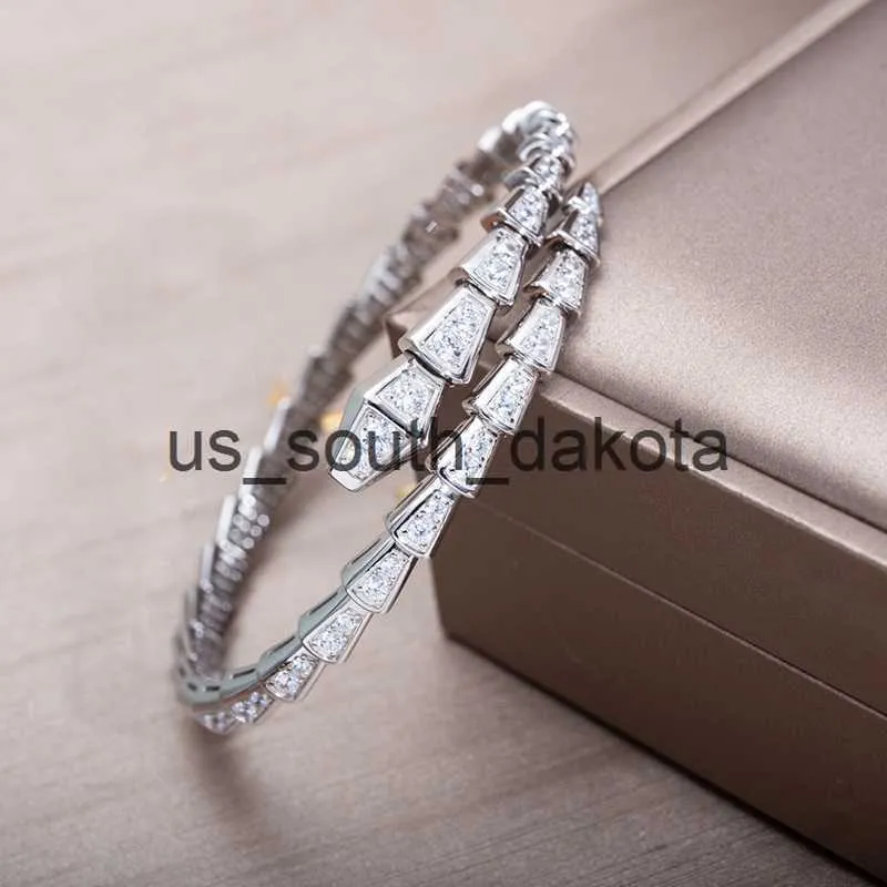 Chain Designer Bracelets Luxury Silver Torque Bangle Bamboo Bone Bracelets For Women Adjustable Serpentine Full Diamonds Bracelet 3 Colours Casual Party Gift Jewe