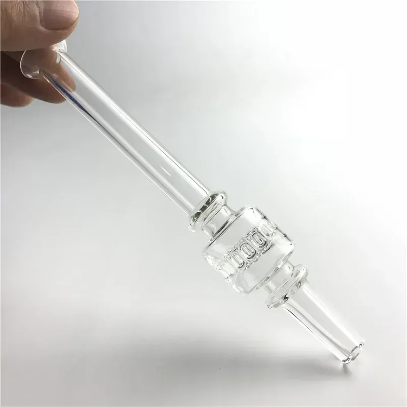 6 Inch Glass Straw Nail Mini Nectar Collectors Hookahs Rig Stick with Thick Pyrex Glass Clear Honeycomb Filter Tips Smoking Hand Pipes