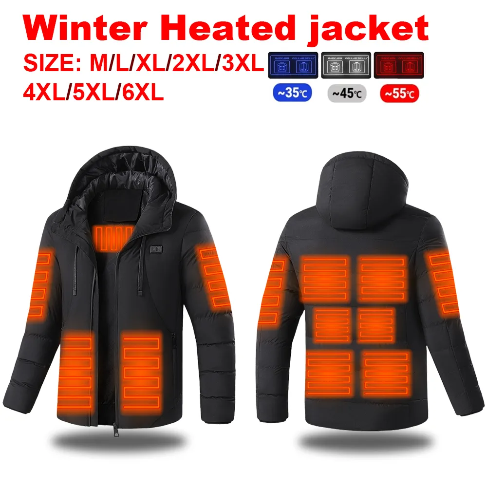 その他のスポーツ用品加熱されたジャケットUSBインテリジェントデュアルコントロールスイッチ4 11ゾーンメンズの暖かい綿230909