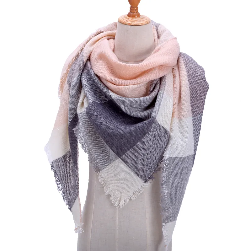 Scarves Designer Knitted Spring Winter Women Scarf Plaid Warm Cashmere Shawls Luxury Brand Neck Bandana Pashmina Lady Wrap 230909