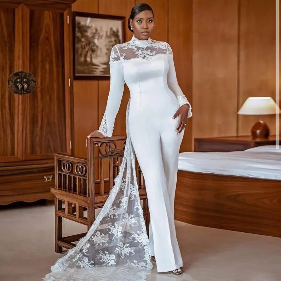 Lace Bridal jumpsuit Wedding pants dress Appliques Lace – ROYCEBRIDAL  OFFICIAL STORE