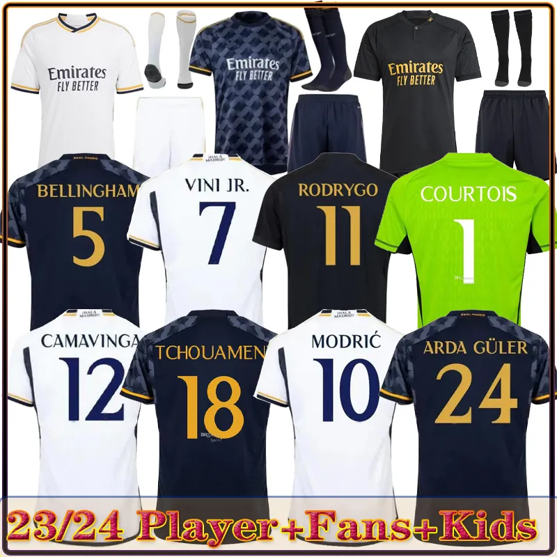 23/24 BELLINGHAM VINI JR soccer jerseys MBAPPE Tchouameni 2023 2024 football shirt Real Madrids CAMAVINGA Rodrygo MODRIC Camisetas men kids kit uniforms fans 3L