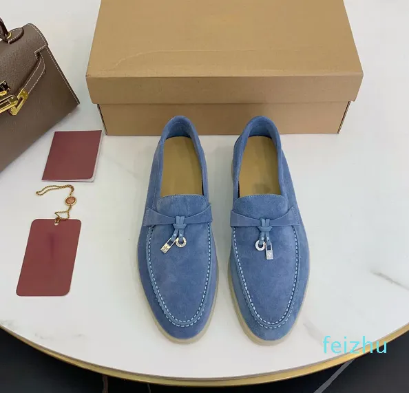 r Walk Charms suede loafers Moccasins Apricot Genuine leather men casual slip on flats women Luxury Designers flat Dress shoe factory footwear