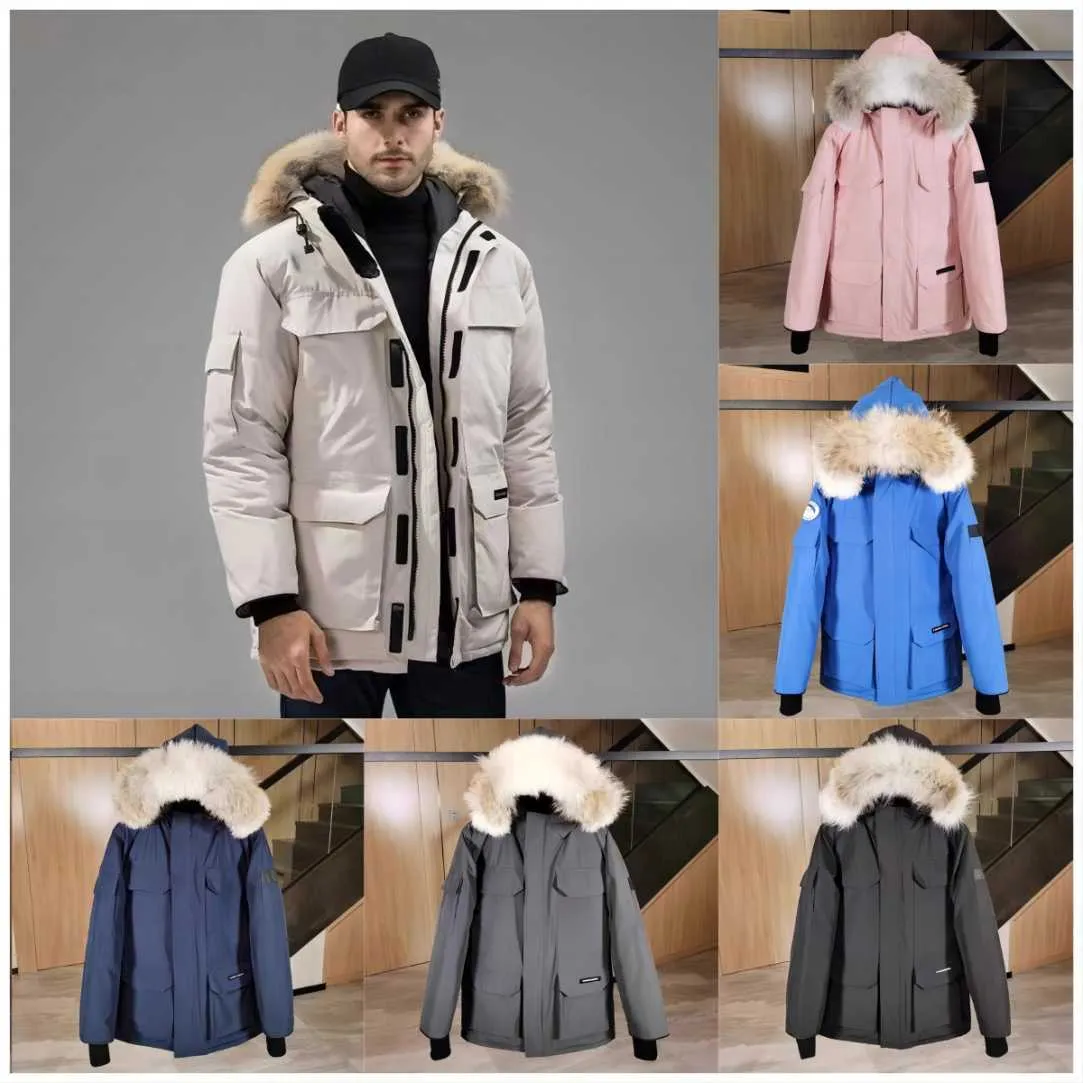 Diseñador de invierno para hombre chaquetas de plumón Homme Puffer rompevientos al aire libre prendas de vestir exteriores con capucha Fourrure Manteau Down chaquetas de gansos canadienses Hiver Parka Doudoune yh8