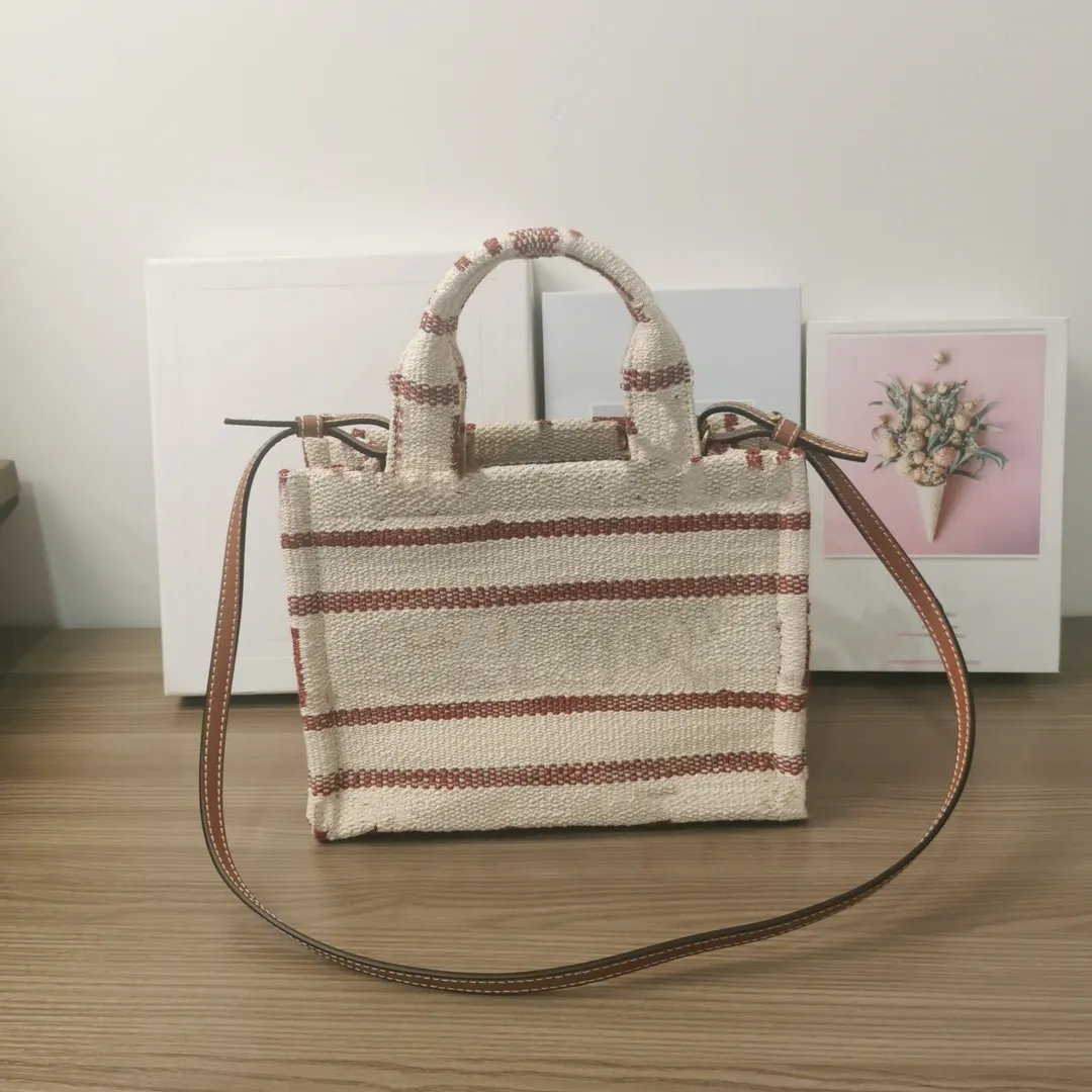 High quality tote bag small designer bag classic crossbody bag in striped textile fashion bag can hand carry ,shoulder carry and crossbody carry