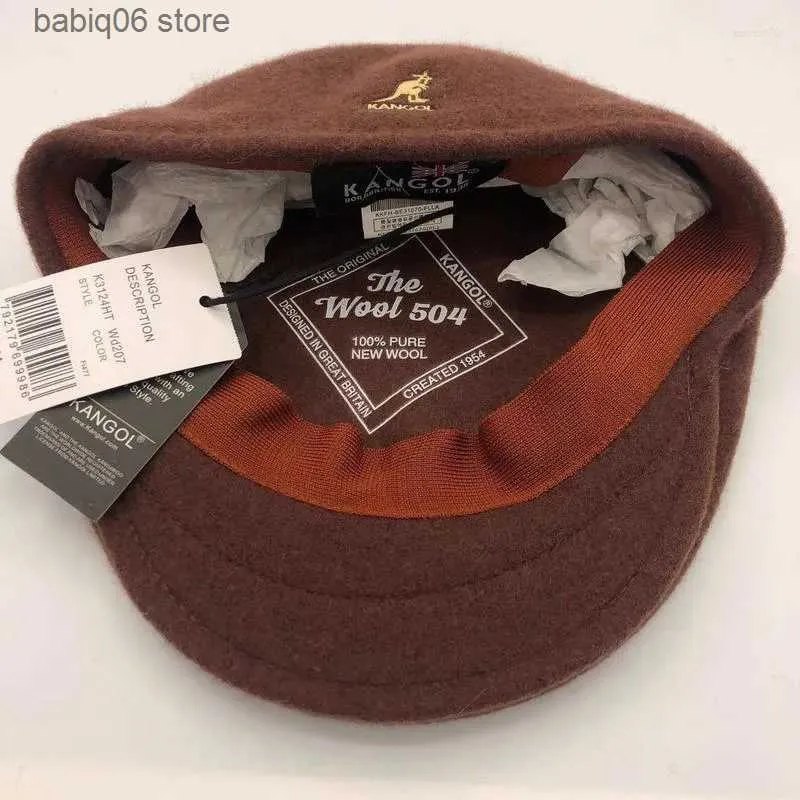 قبعات الكرة قبعات الكرة Kangol على الطراز الأمريكي Kangaroo عالية الجودة صوف حقيقي قبعة إلى الأمام قبعة فرنسية الرسام الخريف والشتاء القبعات الرجال القبعات T230910