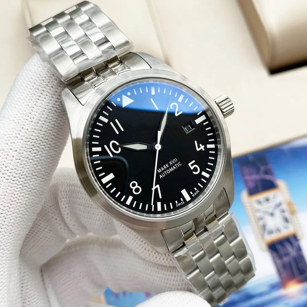 IWC Pilot IW Mark XVIII AAA A Quality Watch MM Mens Automatisk mekanisk rörelse med presentförpackning Stålband Utomatisk C