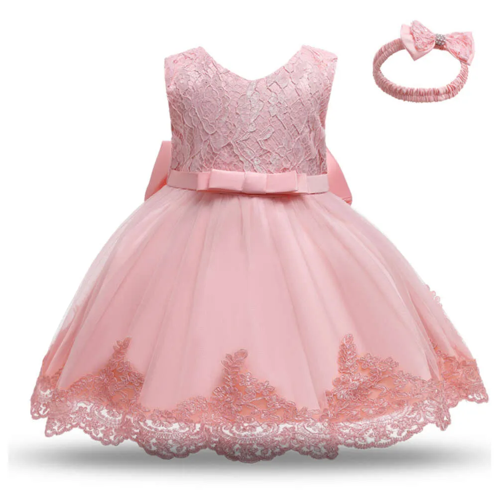 TiaoBug - Abito Da Battesimo E Cerimonia Per Neonata (3-24 Mesi) - Vestitino Principessa In Raso E Tulle Con Cinturino A Fiore - Compleanno E Festa - 2