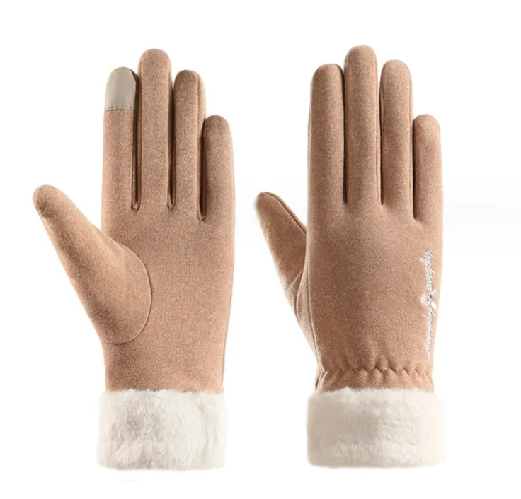 Guantes Invierno Lana Gruesa Prueba Viento Mujer, Guantes Cálidos