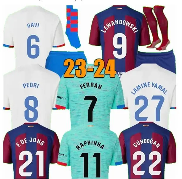 23-24 Maillot de football Lewandowski Ansu Fati 2023 Version joueur Christensen O. Dembele Pedri Memphis Dest Gavi Maillots Maillot de football