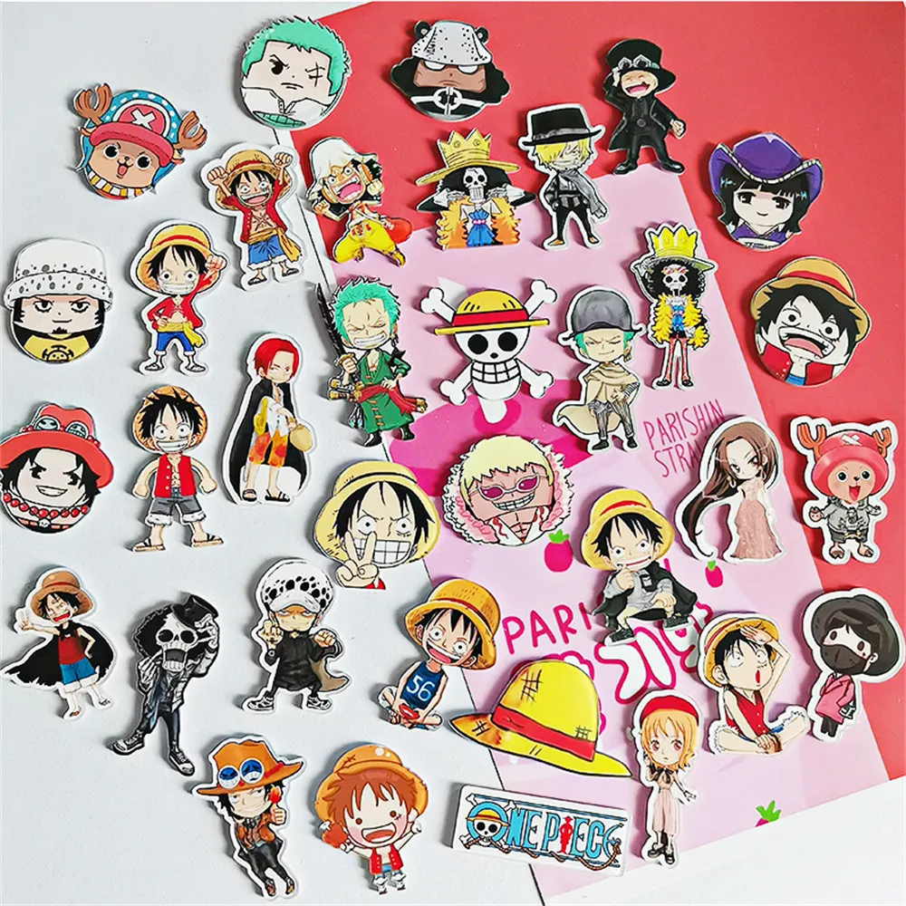 Pins Brooches 35PcsLot Japanese Cartoon Anime acrylic Brooch bag accessory small gift cute boys girls student Pin Badge 230909