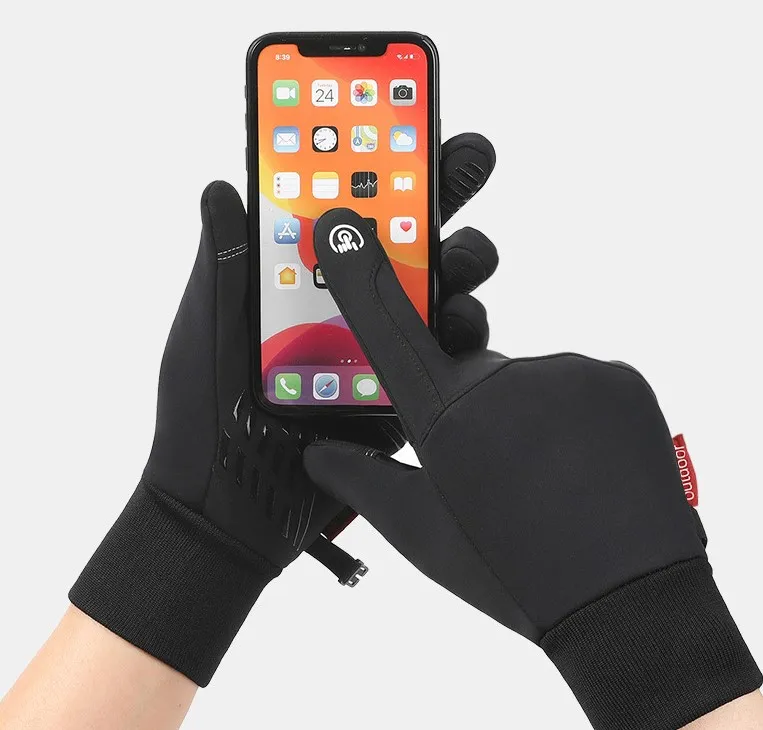 Pięć rękawiczek palców Rękawiczki sportowe na zewnątrz dla mężczyzn zima pluszowa izolacja wiatroodporna ekran dotykowy dla kobiet rowerowe wodoodporne i przeciwpoślizgowe rękawiczki