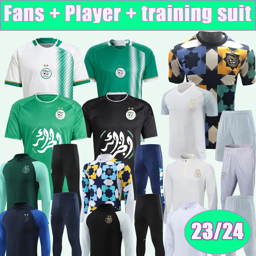 22 23 Algieria męskie koszulki piłkarskie Algerie Mahrez Feghouli Slimani Bennacer Atal Home Away Training Wear Fall Football Shirts krótkie mundury z krótkim rękawem