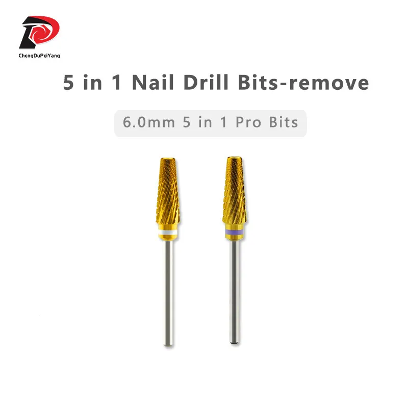 Nail Manicure Set 5 i 1 Pro 2 Way Drill Bits Carbide Tool Ta bort gel 230909