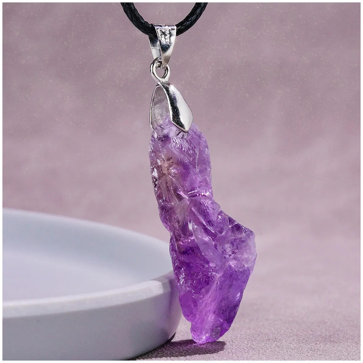 Oregelbunden naturlig ädelsten Amethyst halsband Mens Designer Pendant Woman Halsband Gemhängen Knecklace Wholesale Jewelry Fashion Jewelery Precious Jewels