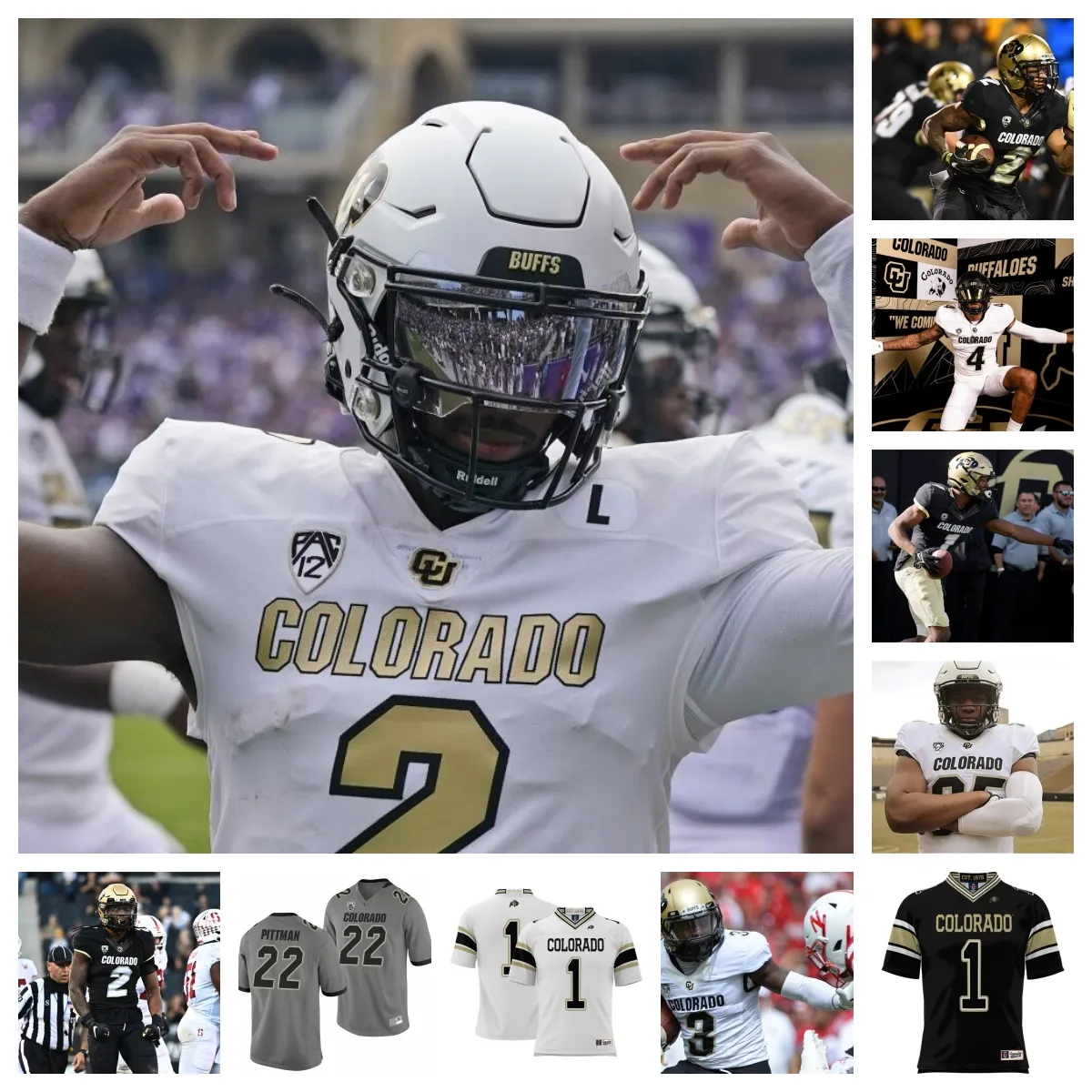 2023 Colorado Buffaloes Fußballtrikot 9 Jahquez Robinson 6 Tar'Varish Dawson 22 Alton McCaskill 10 Kyndrich Breedlove 7 Jaylen Ellis 25 Marvin Ham II