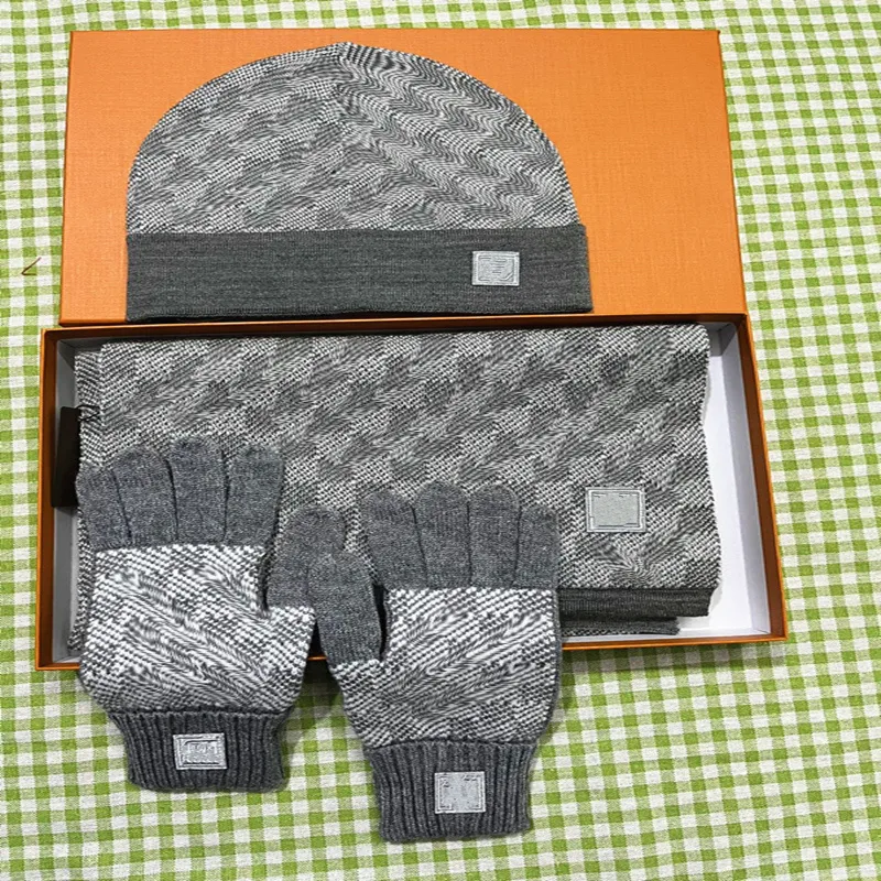 2023 NEW Hats Scarves Gloves Sets High Designer Beanies Scarves Sets For Winter Women Men Scarf Cap Suits Warm W louies viutton