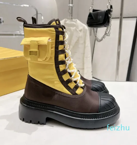 Platform enkellaars Ranger Boots Flatform Biker Booties met buideltas Dames Combat Martin Boot Onderste sneaker Rubberen cupzool