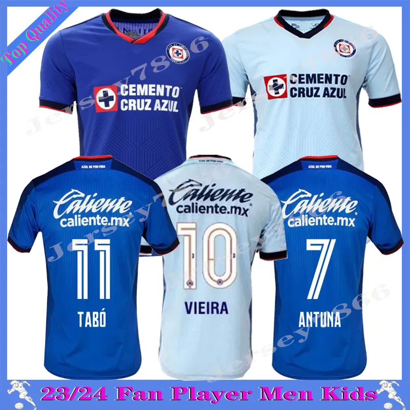 2023 2024 Liga MX Cruz Azul Antuna Soccer Jerseys 23 24 CDSYC Vieira Lira Rodriguez Home Away 3番目のサッカーシャツLiga MX Camisetas de Futbol Kit Jersey