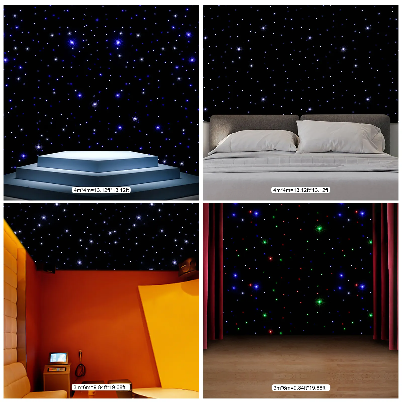 Cortina LED Stage Backdrop Star Light Backdrops com DMX Controle Casamento Starry Sky Pano Fundo 230909