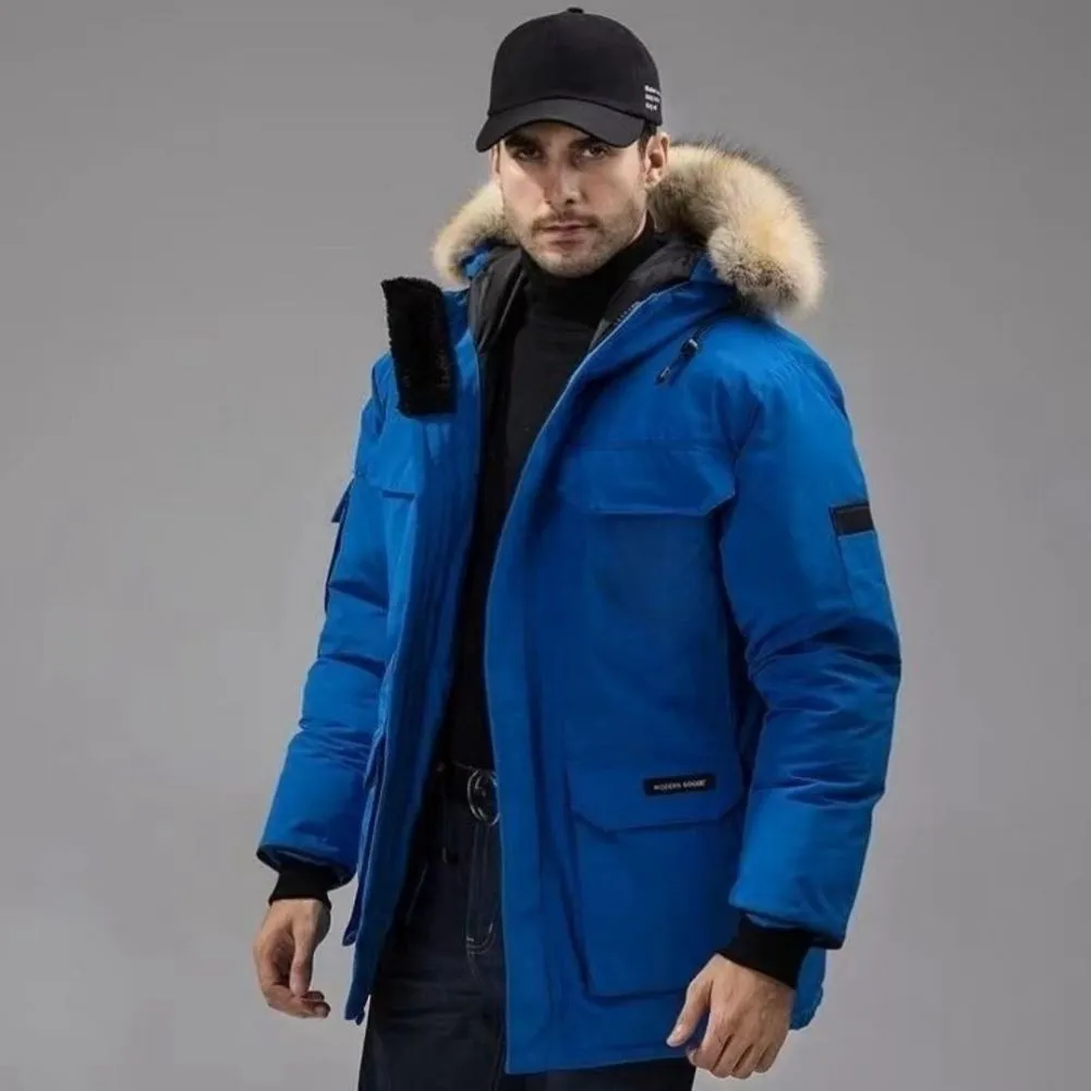 Canada Hommes Down Parkas Haute Qualité Femmes Manteau Designer Gooses Mode Hiver Hommes Dames Veste De Luxe Lettre Plaid Classique Chaud Col De Fourrure