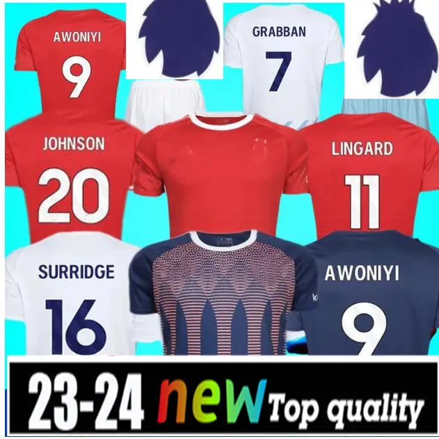 новые футбольные майки Ноттингема 23 24 GRABBAN Johnson Surridge 2023 2024 Мужчины Дети Forest Awoniyi AMEOBI MIGHTEN KROVINOVIC Zinckernagel LINGARD Футболки