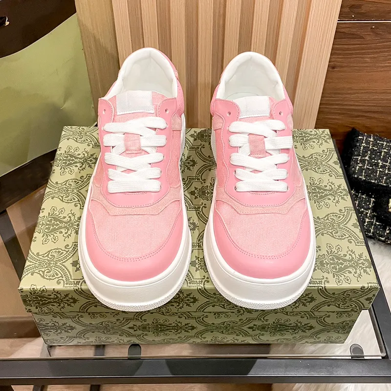 Outono novo casual fundo plano casal vestido sapatos de luxo designer clássico carta impressa tênis sólido couro genuíno fundo grosso não slides rendas até sapatos ao ar livre