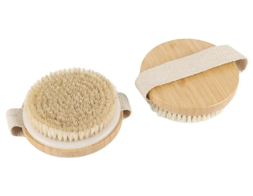 Natural bristles Bath brush Body Maasage Tool No Handle Body Exfoliating SPA Hot Dry Skin Body Wooden Dry Brush