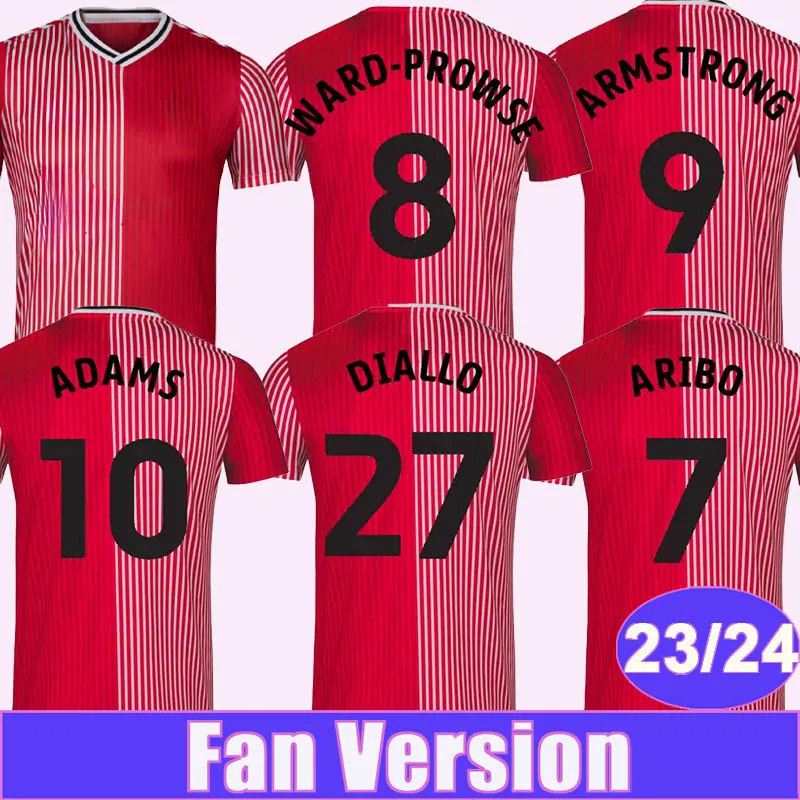 2023 2024 ARIBO ADAMS Heren Voetbalshirts ARMSTRONG WARD-PROWSE DIALLO ARMSTRONG Thuis Voetbalshirts Korte Mouw Uniformen