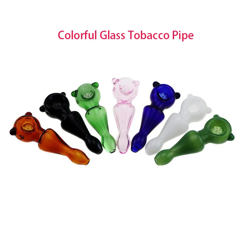 Gros drôle fumer pipe en verre tabac aux herbes enivrantes cigarette à la main pyrex cuillère colorée tuyaux accessoires d'outils accepter logo personnalisé