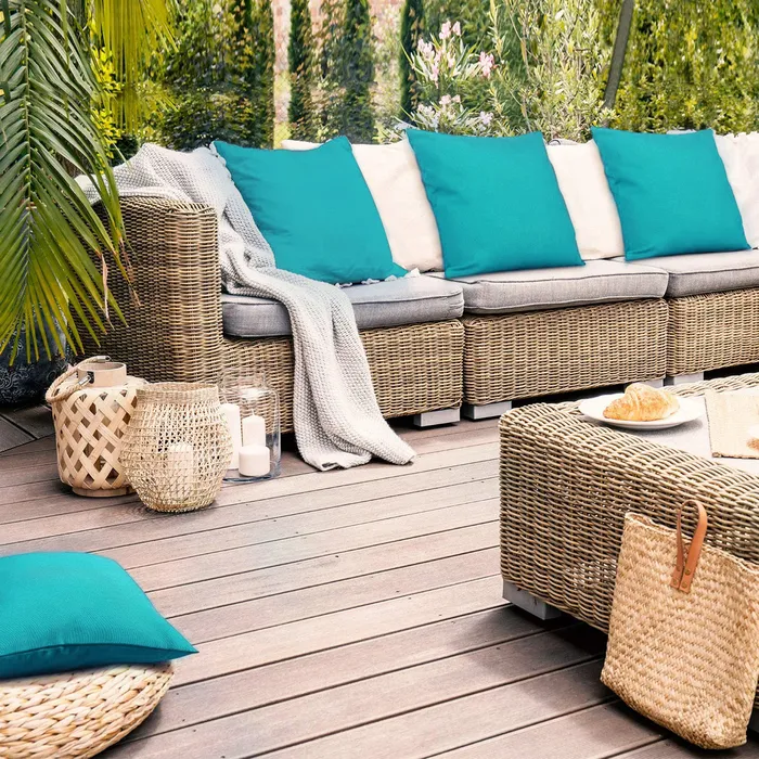 Caso de travesseiro 24 pcs jardim ao ar livre capa de almofada impermeável almofadas exteriores fronhas para pátio varanda sofá piquenique 45x45 230909