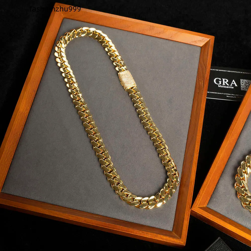 Collier ras du cou en or 18 carats, personnalisé, chaîne à maillons cubains en or 24 carats, chaîne Miami cubaine, collier de chaîne cubaine Miami de 20 mm, vente en gros