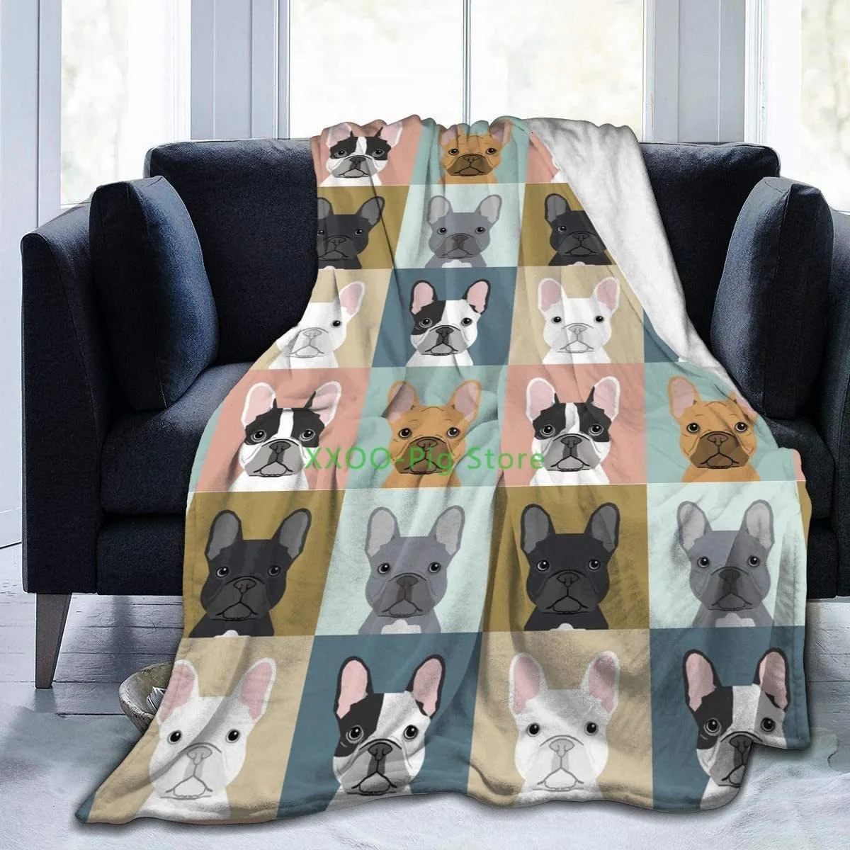 Blankets Sofa Bed Blanket French Bulldog Dog Cute UltraSoft Fleece Flannel Velvet Plush Throw 230909