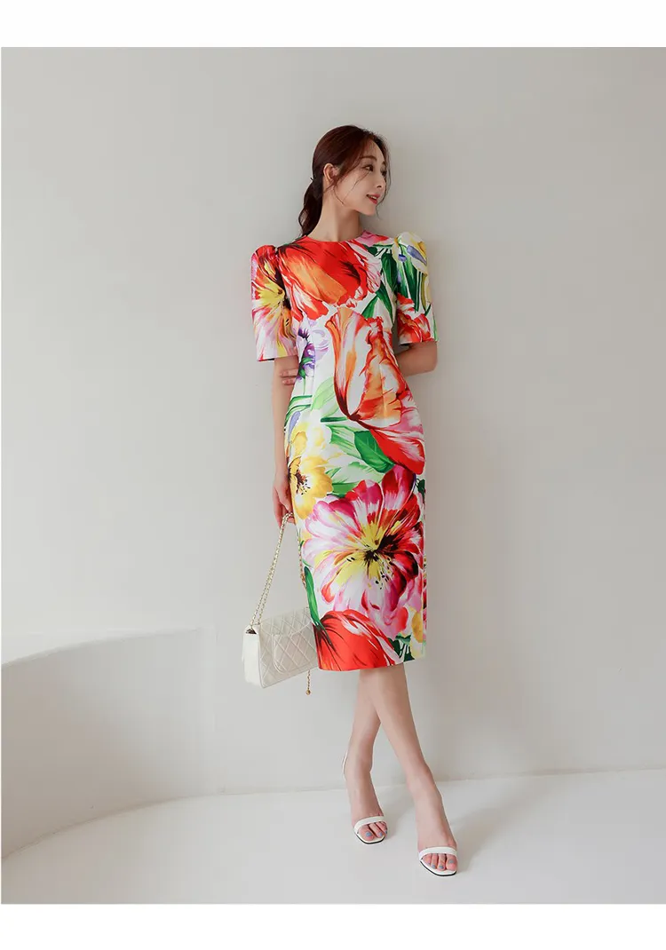 Elegant Floral Strapless Dress for Women - Comfortable Silk or Cotton Fabric