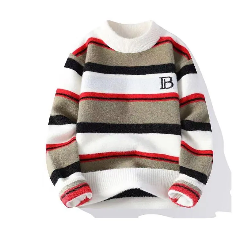 Men s Sweaters Fall Winter High End Designer Knitwear Men Classic Casual Stripe Plaid Pullovers Mens Business Brand Soft Warm Tops