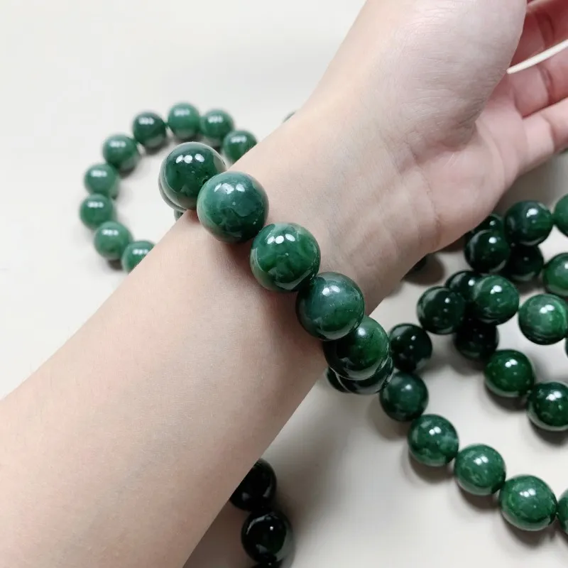 Natural hetian jade grande grânulo jasper pulseira 16mm ou mais natural jasper masculino e feminino jade pulseira