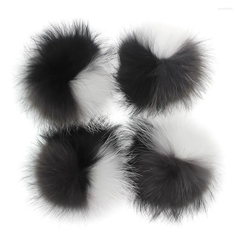 Berets 15-16cm Real Fur Raccon Pompoms Pompon For Winter Knitted Beanie Hat Caps Genuine Pom Scarves Keychains Wholesale