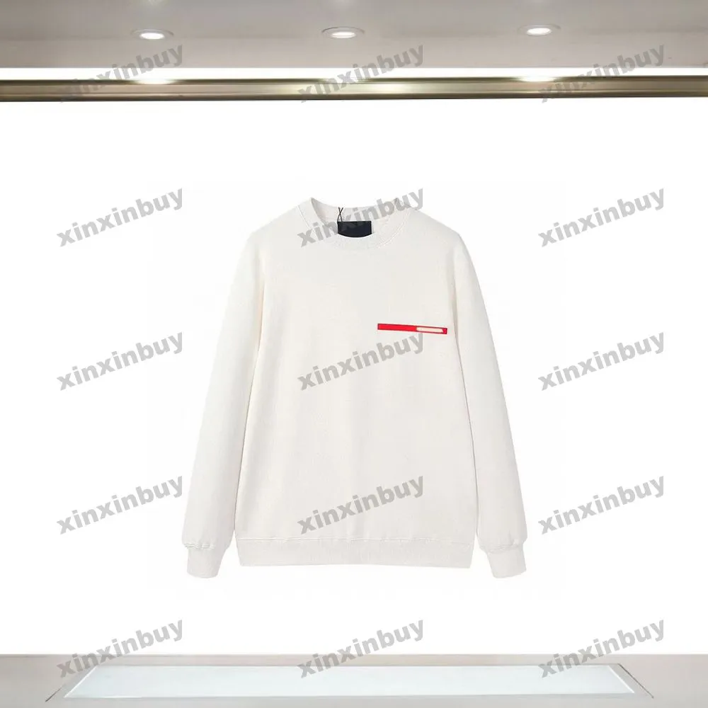 xinxinbuy Men designer Hoodie Sweatshirt 23ss Paris Red strip label Letter print long sleeve women Black white S-XL