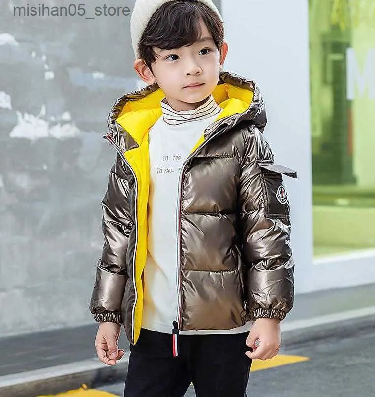 Down Coat New Children winter jacket Coat for kids girl silver gold Boys Casual Hooded Coats Baby Clothing Outwear kid pink light Parka Jackets