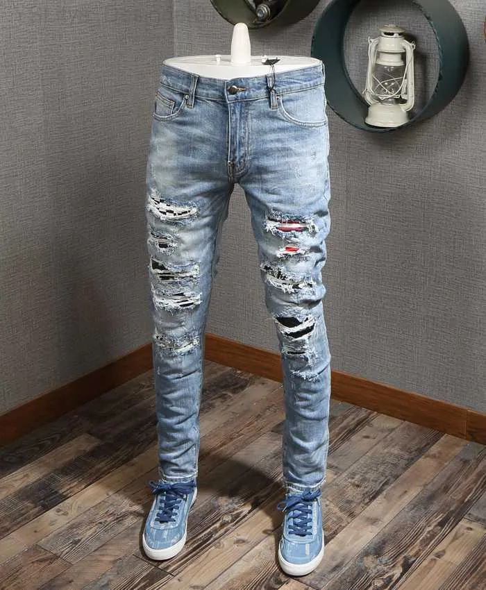 Toppe Jeans Da Uomo Dettaglio Biker Fit Jeans Denim Uomo Slim Moto