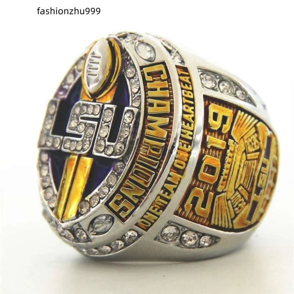 För modesportsmycken 2019 LSU Cincinnati Football College Championship Ring Men ringar för fans oss storlek 11#295Z