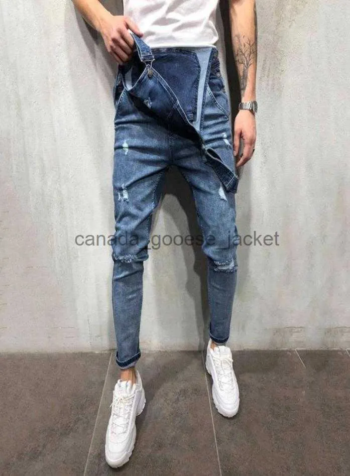 Jeans voor heren Heren039s Jeans Modebroek Overall Casual Jumpsuit Wassen Gebroken zakbroek Jarretel Hoge kwaliteit Heren8975392L230911